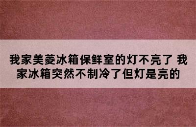 我家美菱冰箱保鲜室的灯不亮了 我家冰箱突然不制冷了但灯是亮的